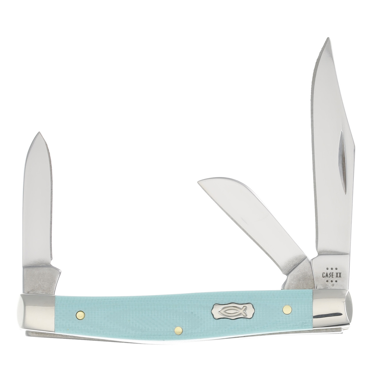 Case XX Medium Stockman Folding Knife Seafoam Green Smooth G-10