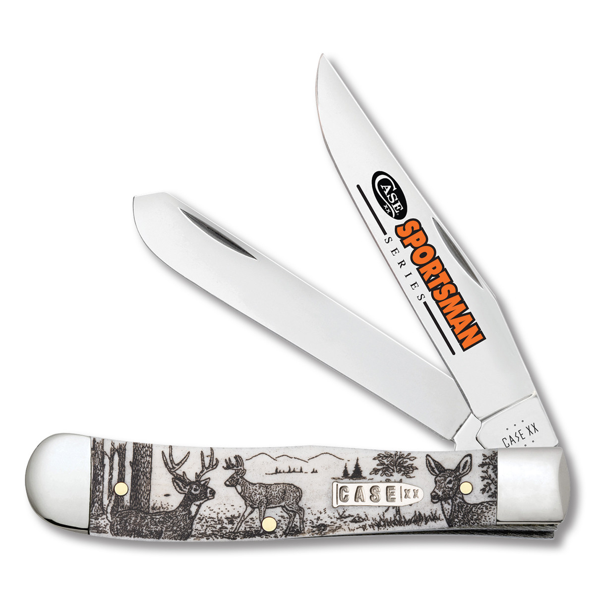 Case XX Sportsman Series Deer Trapper Folding Knife Smooth Bone