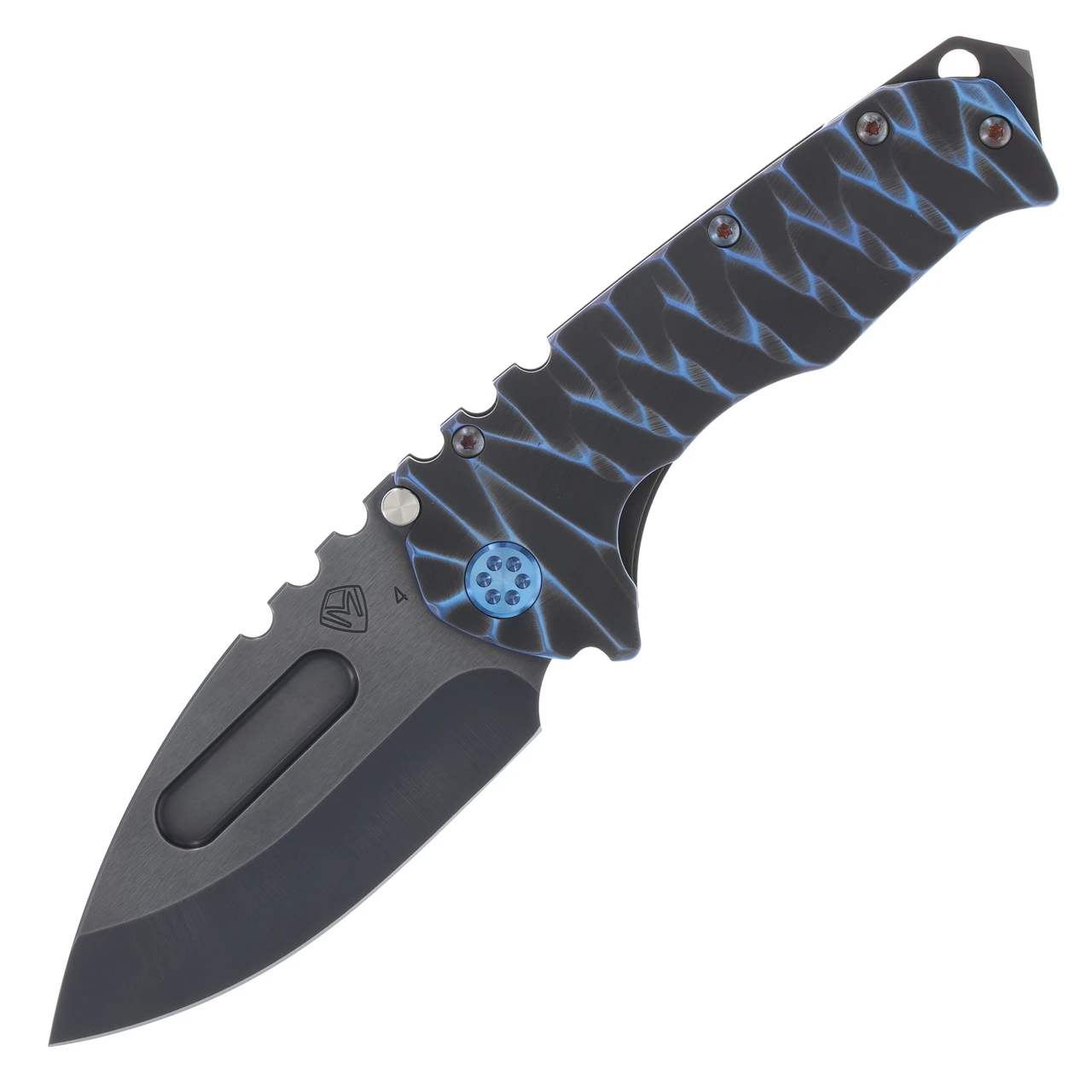 Medford Prae T Blue Peaks Predator Blue Plain PVD DLC Drop Point