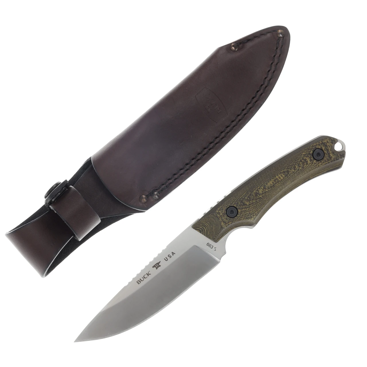 Buck 663 Alpha Guide Pro Richlite Fixed Blade 4.5in Stain Drop Point BU13622