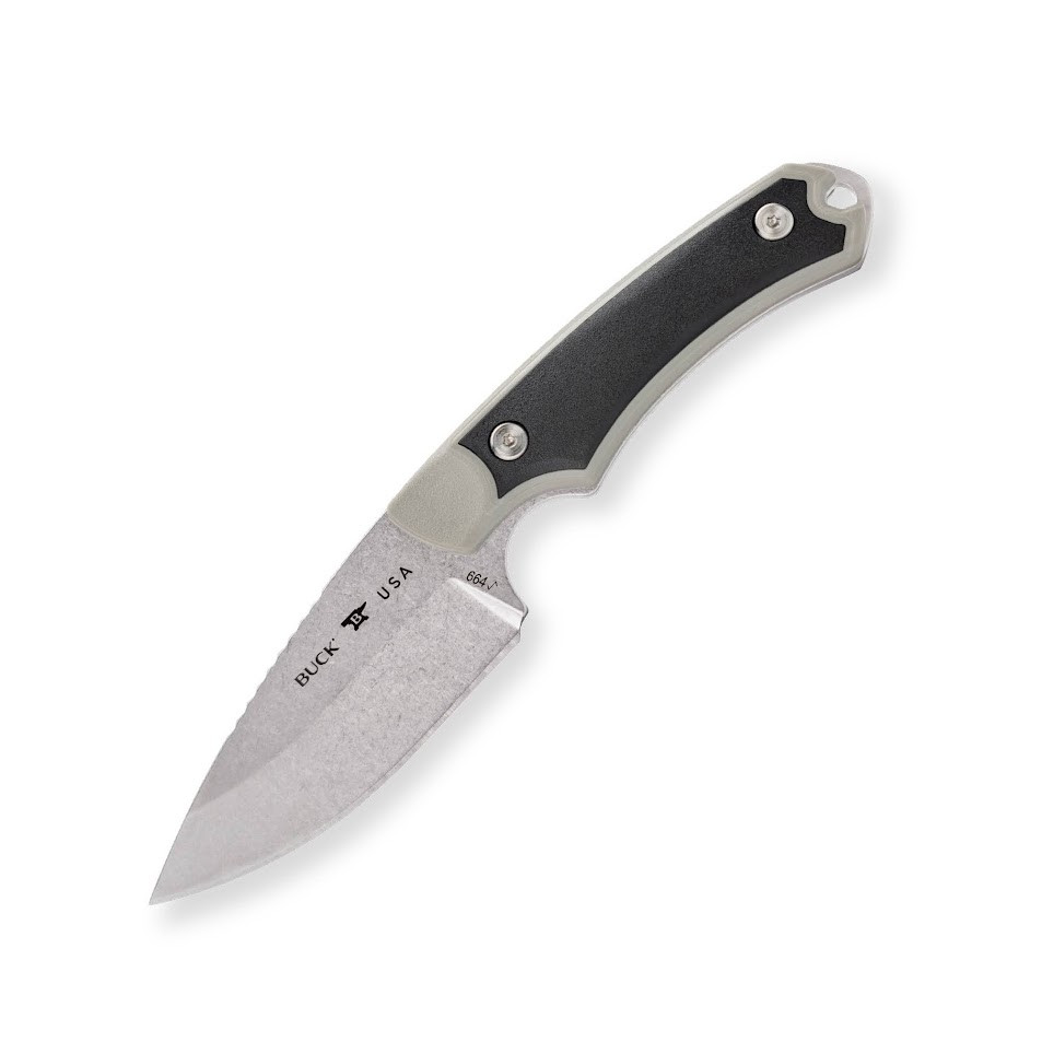 Buck 664 Alpha Hunter Select Gray 3.62 Inch Plain Stonewash Drop Point