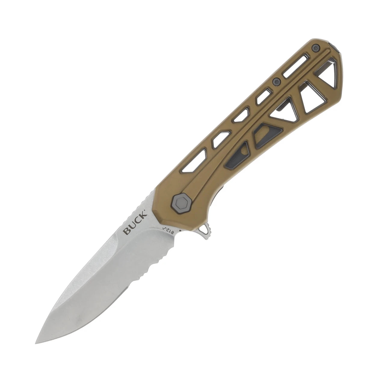 Buck 812 Trace Folding Knife 3.23in Partially Serrated Bronze Anodized Aluminum