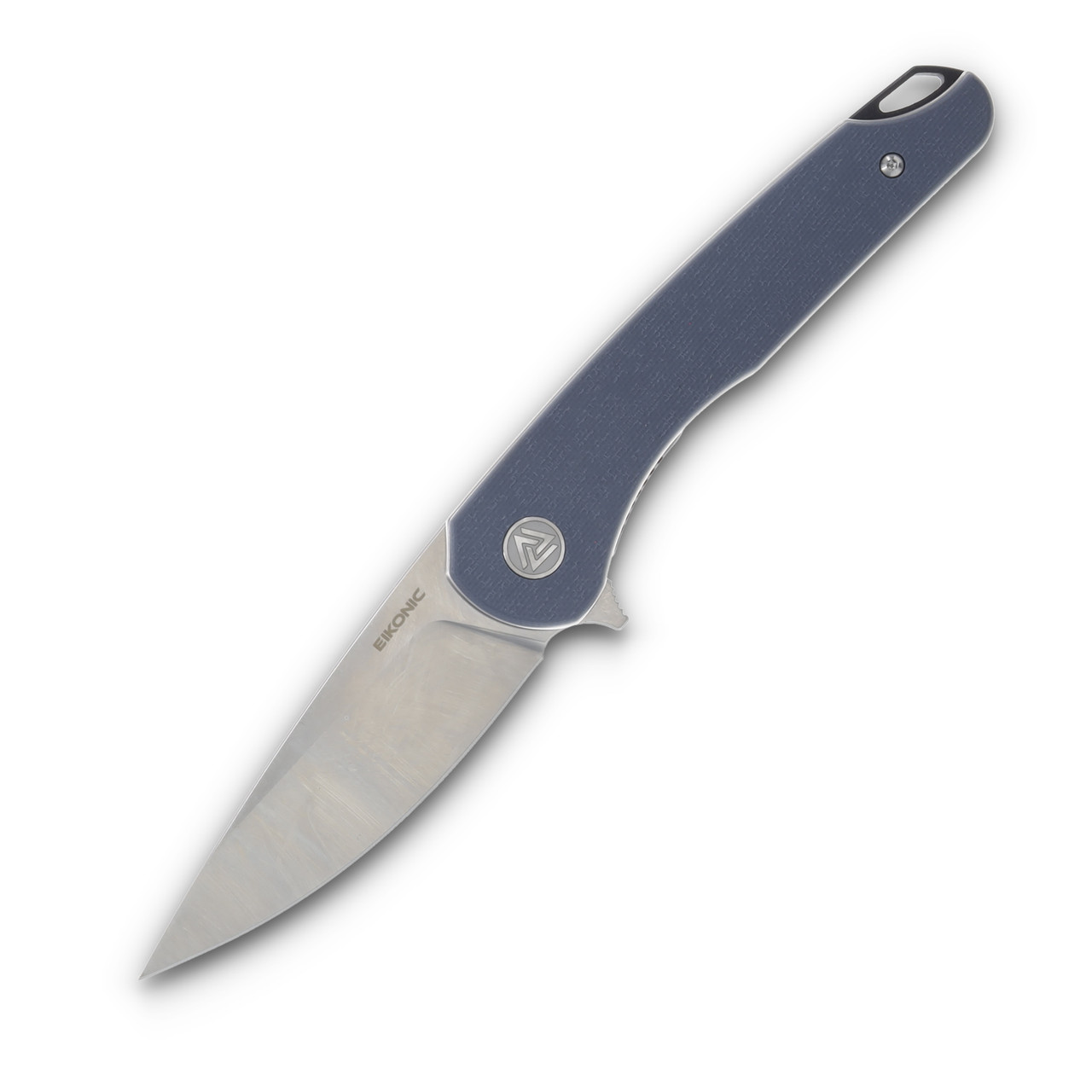 EIKONIC Dromas Folding Knife Blue 3.25 Inch Plain Satin Drop Point Open