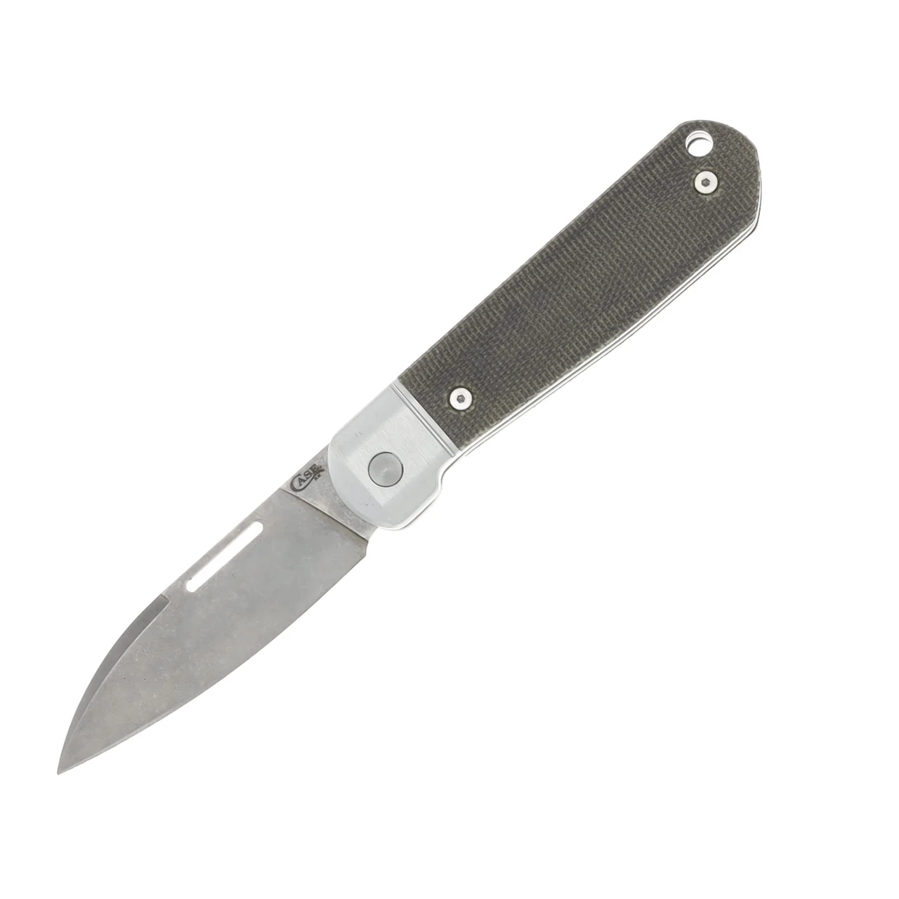 Case XX Bridgeline Highbanks Olive Drab Green Canvas Micarta Folding Knife CA42231