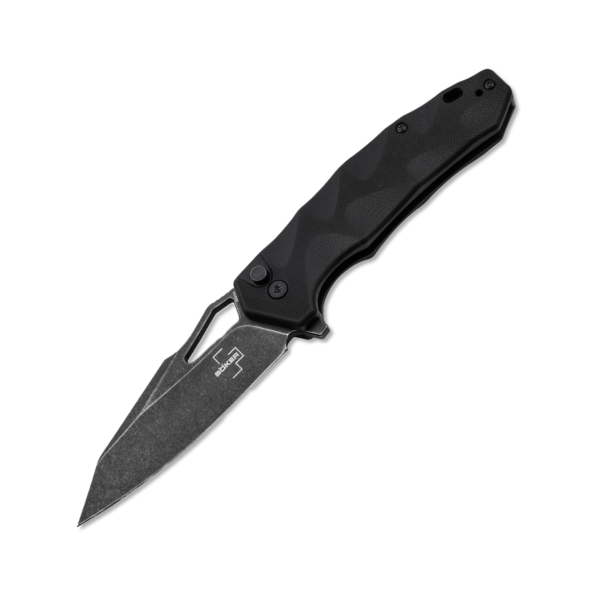 Boker Plus Kirke 3.39in Plain Black Stonewash Wharncliffe 1