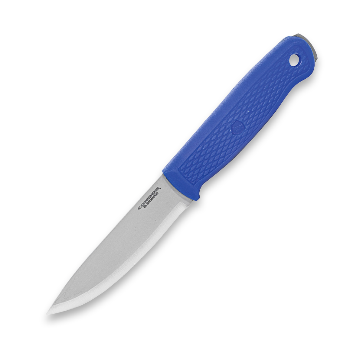 Condor Lipotes Blue 4.16 Inch Plain Blasted Satin Drop Point