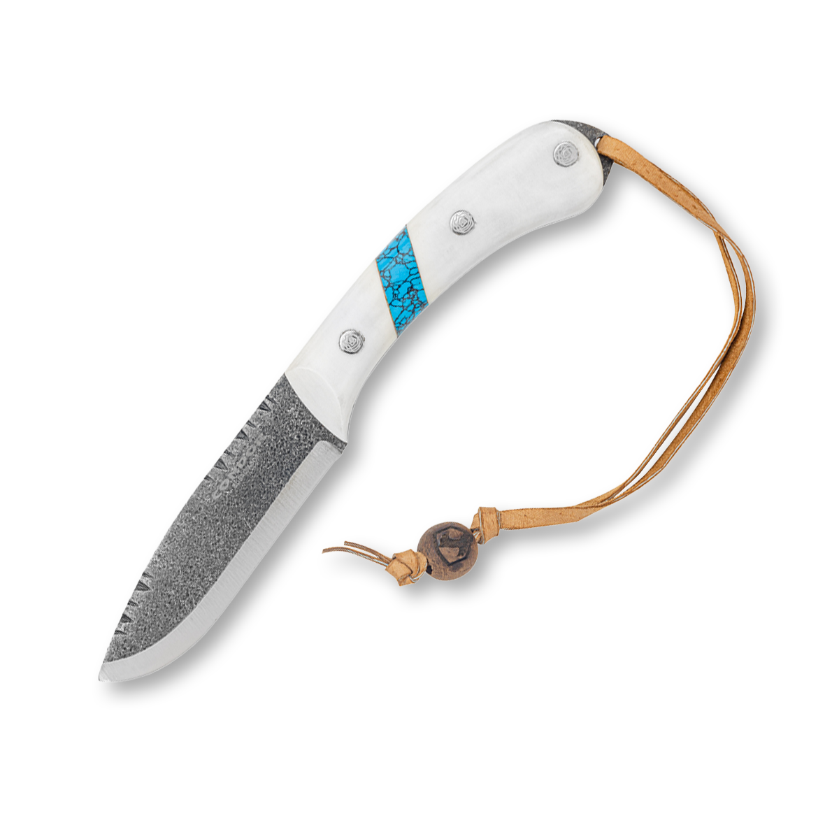 Condor Blue River Fixed Knife 4.31in Plain Edge White Micarta