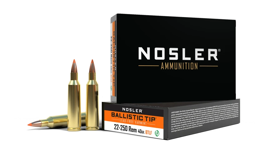 Nosler Ballistic Tip .22-250 Rem 40gr Lead-Free Polymer Tip Ammo 20Rds