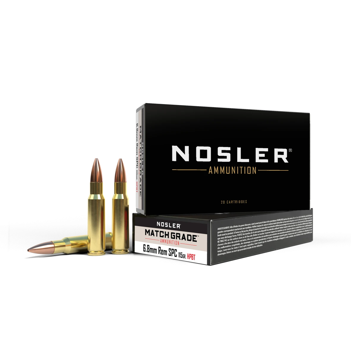 Nosler Match Grade 6.8mm SPC 115gr Custom Competition HPBT 20rd Box