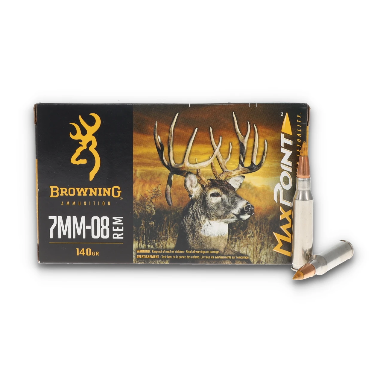 Browning MaxPoint 7mm-08 Rem 140gr Polymer Tip Ammo Brass 20Rd