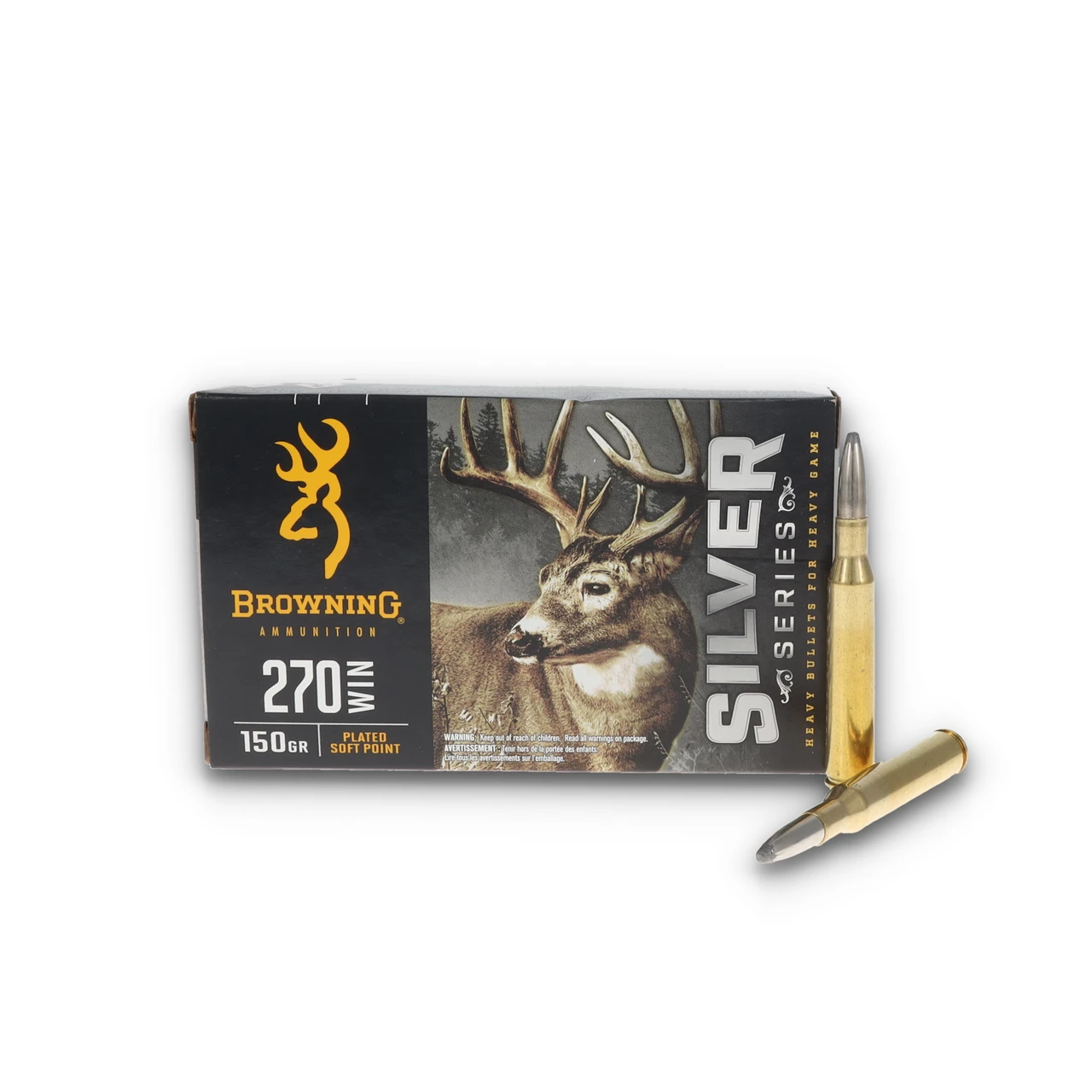 Browning Silver 270 WIN Rifle Ammunition 150 Grain Plated Soft Point 20 Rounds B192602701