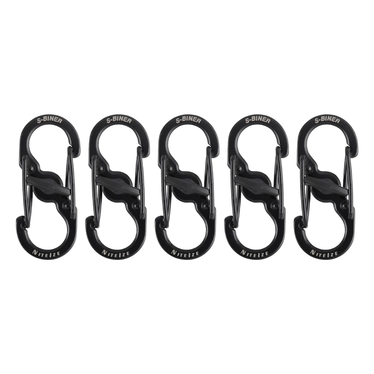 Nite Ize S-Biner Micro Lock Black Stainless Steel 5 pk