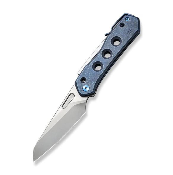 WE Knife Co Vision R Blue 3.54 Inch Plain Bead Blasted Reverse Tanto