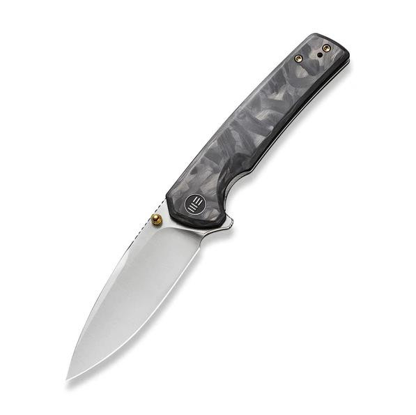 WE Knife Co Subjugator Marbled 3.48 Inch Plain Satin Drop Point