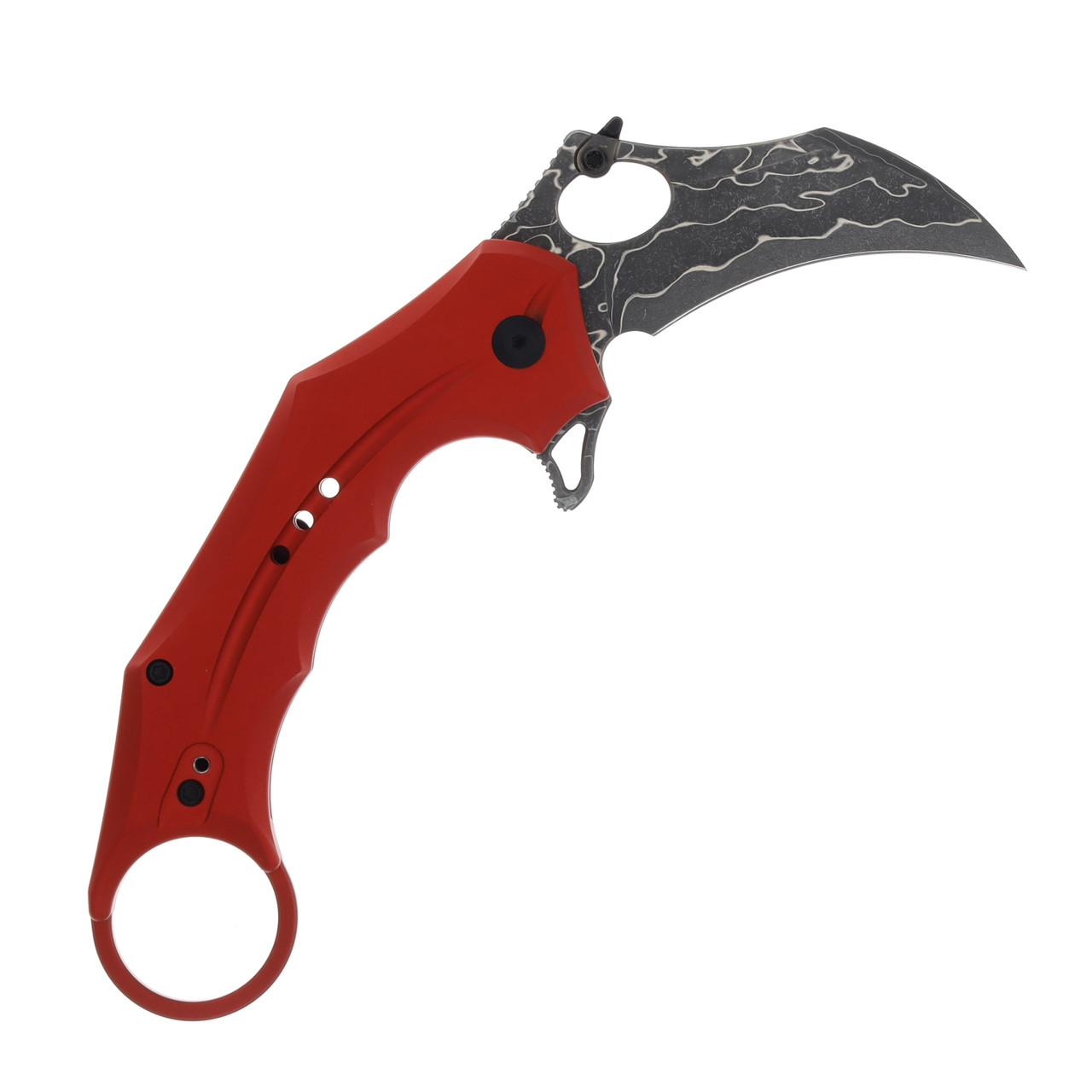 CIVIVI Incisor II Karambit Folding Knife Red 2.02in Damascus Hawkbill Blade C16016B-DS1