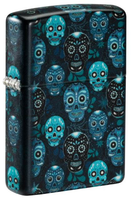 Zippo Lighter Sugar Skulls Design Glow in the Dark Green