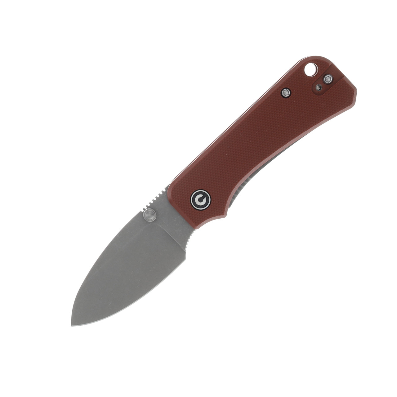 CIVIVI Baby Banter Red 2.34 Inch Plain Gray Stonewash Spear Point