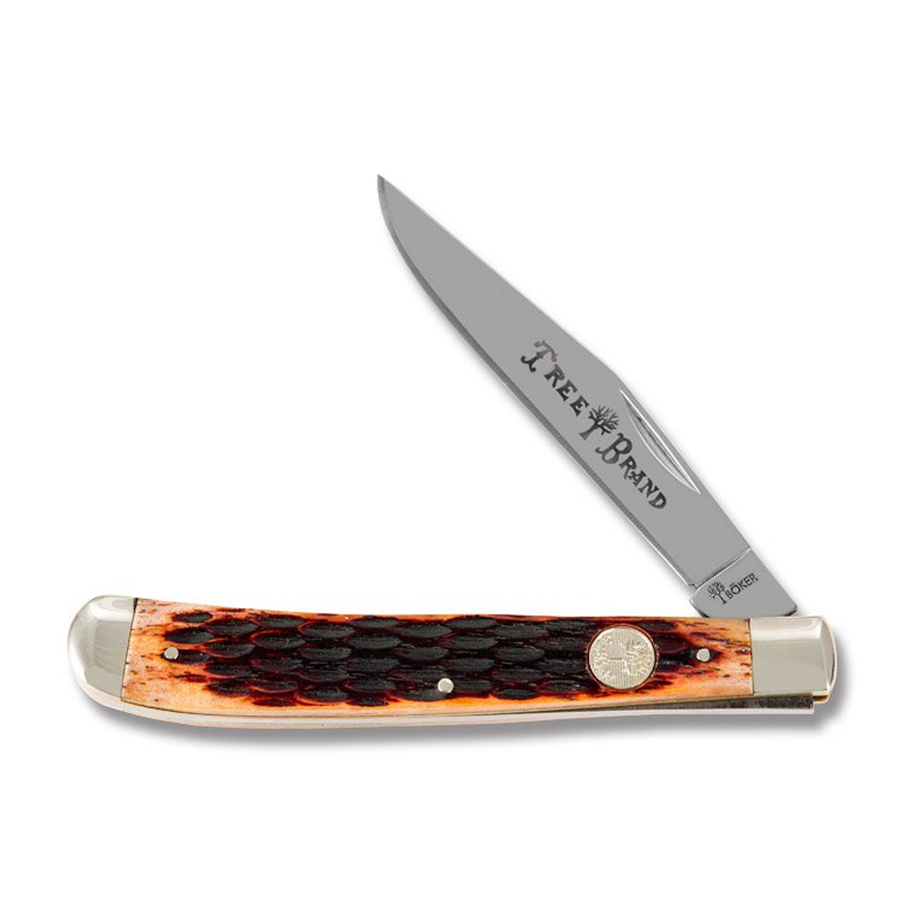 Boker Traditional Slim Line Trapper Brown Bone Pocket Knife - Smoky  Mountain Knife Works