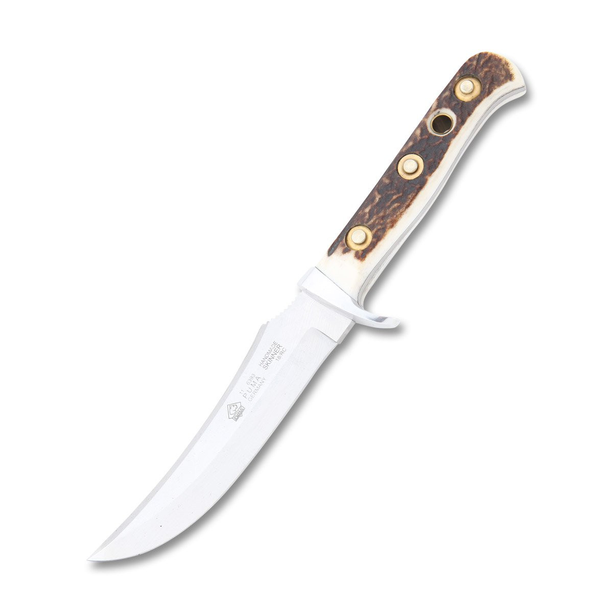 Puma Skinner Commando Fixed Knife Stag 5.07in Plain Satin Upswept 1