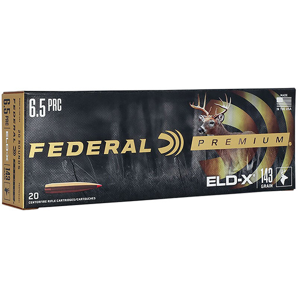 Federal Premium Trophy Copper 6.5 PRC Rifle Ammunition 20 Rounds Nickel Plated Brass 120 Grain Trophy Copper