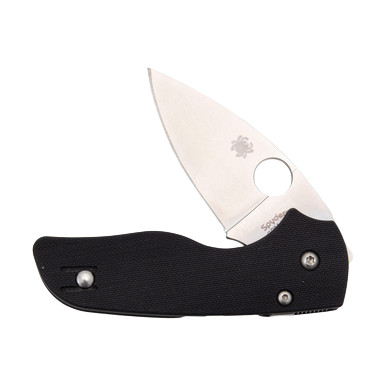 Spyderco Lil Native Folding Knife Plain Edge G-10 Black - Smoky