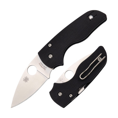 Spyderco Lil Native Folding Knife Plain Edge G-10 Black - Smoky