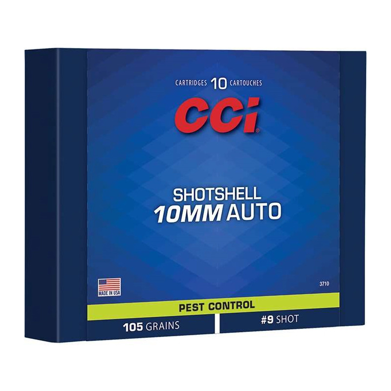 CCI Pest Control 10mm Auto 105gr #9 Bismuth Shotshell Aluminum 10 Rds