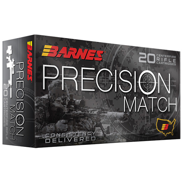 Barnes Bullets Precision Match 223 Remington Ammunition 20 Rounds Brass Centerfire 55 Grain Match Burner OTM BT