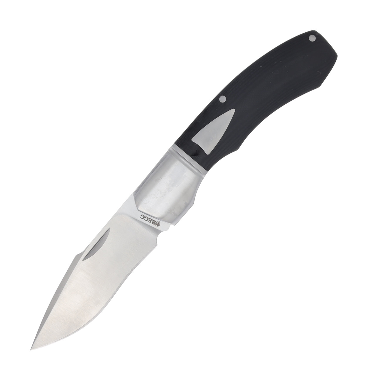 Begg Knives Slipjoint Folding Knife Black G10 2.88in Satin Recurve Blade BG038