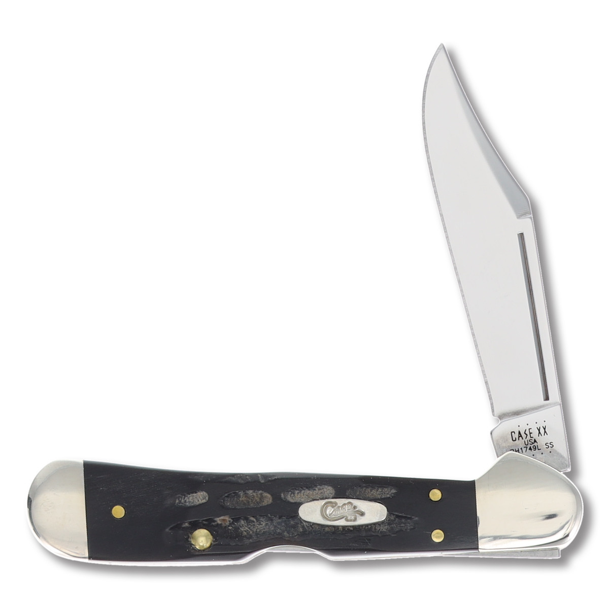 Case Jigged Buffalo Horn Mini CopperLock Folding Knife