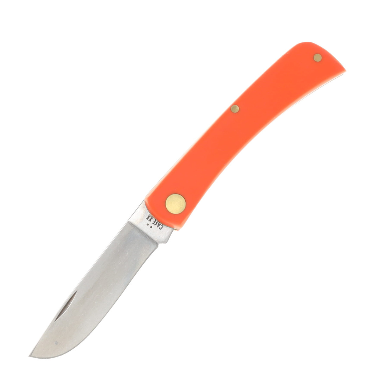 Case XX Smooth Orange Synthetic Sod Buster Jr Folding Knife CA80502