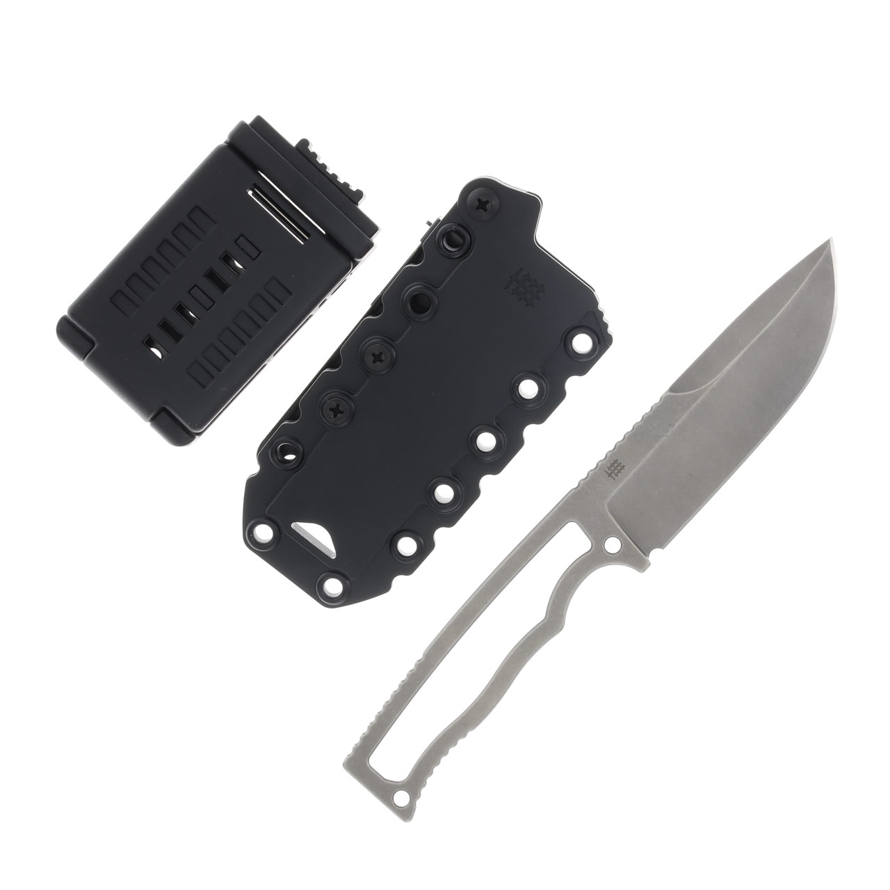 HalfBreed Compact Field Knife 4.01 Inch Plain Stonewash Drop Point with Sheath and Ulti-Clip 1