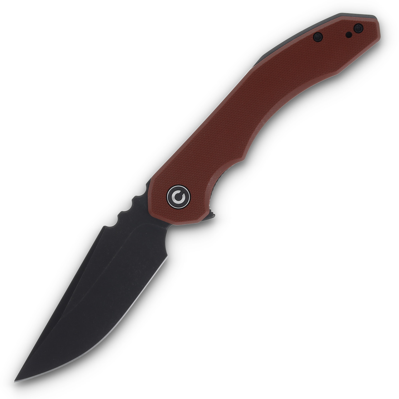 CIVIVI Bluetick Burgundy 3.47 Inch Plain Black Stonewash Drop Point Front Open
