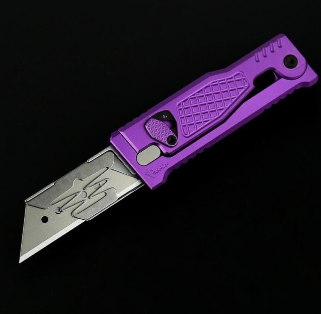 Reate Exo-U Gravity Utility Knife Purple Aluminum - Smoky Mountain 