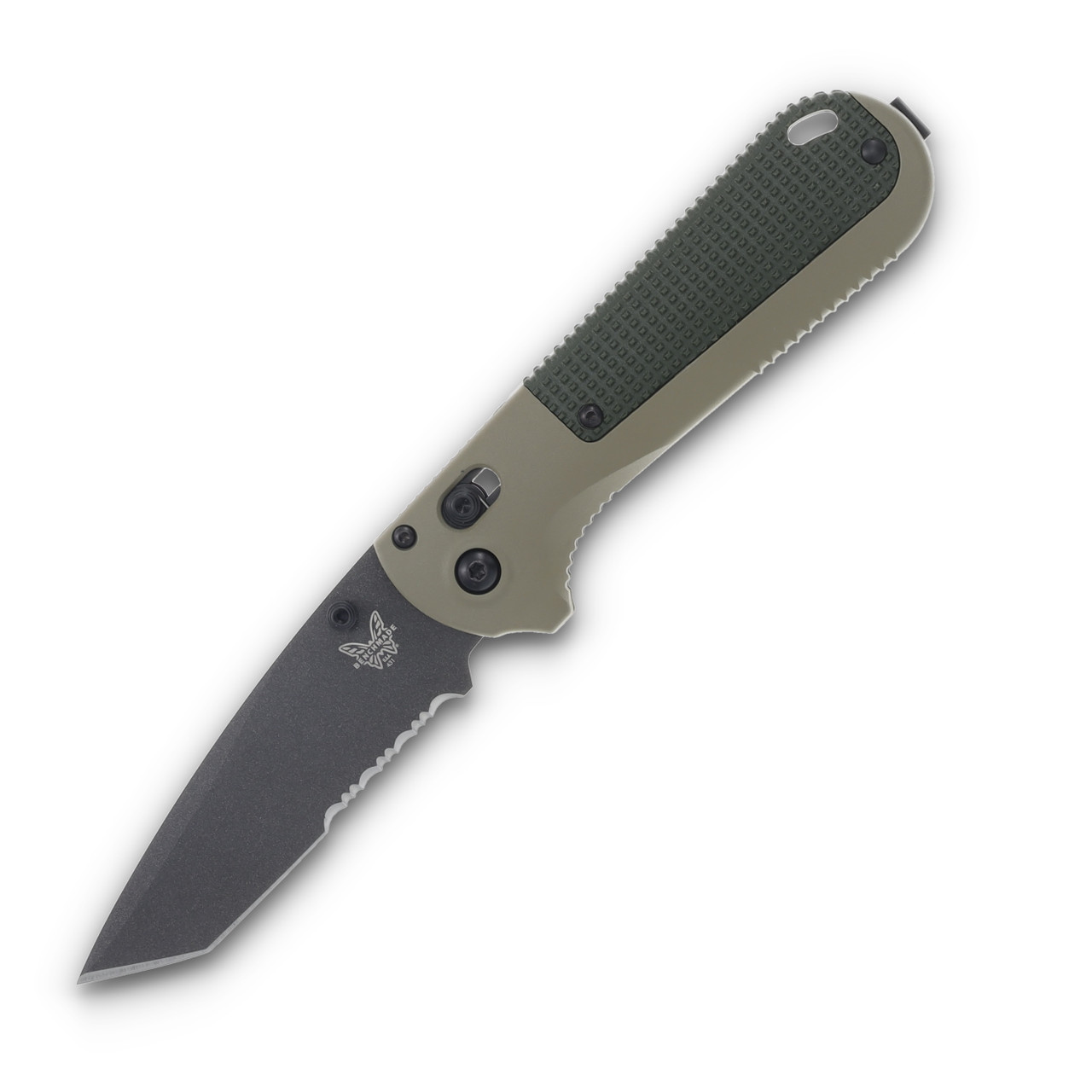 Benchmade Redoubt Folding Knife Half Serrated CPM-D2 Tanto/Forest Green