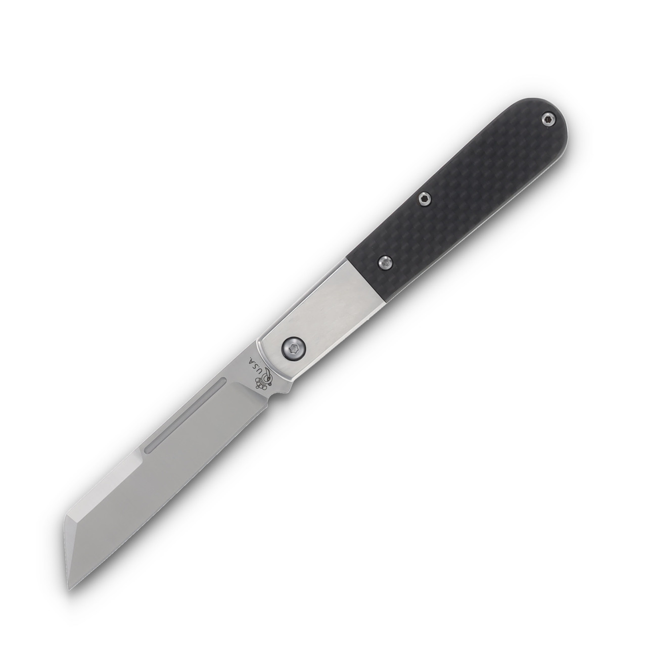 Queen Cutlery Large Barlow Folding Knife Black Carbon Fiber QCF180