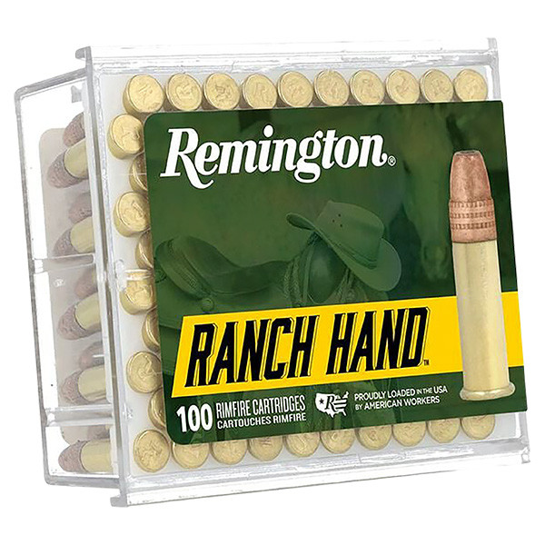 Remington Ranch Hand 22 Long Rifle Ammunition 100 Rounds Brass Rimfire 38 Grain Copper Plated Hollow Point