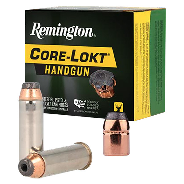 Remington Core-Lokt Handgun 44 Remington Magnum Ammunition 20 Rounds Nickel Plated Brass Centerfire 240 Grain Core-Lokt JHP