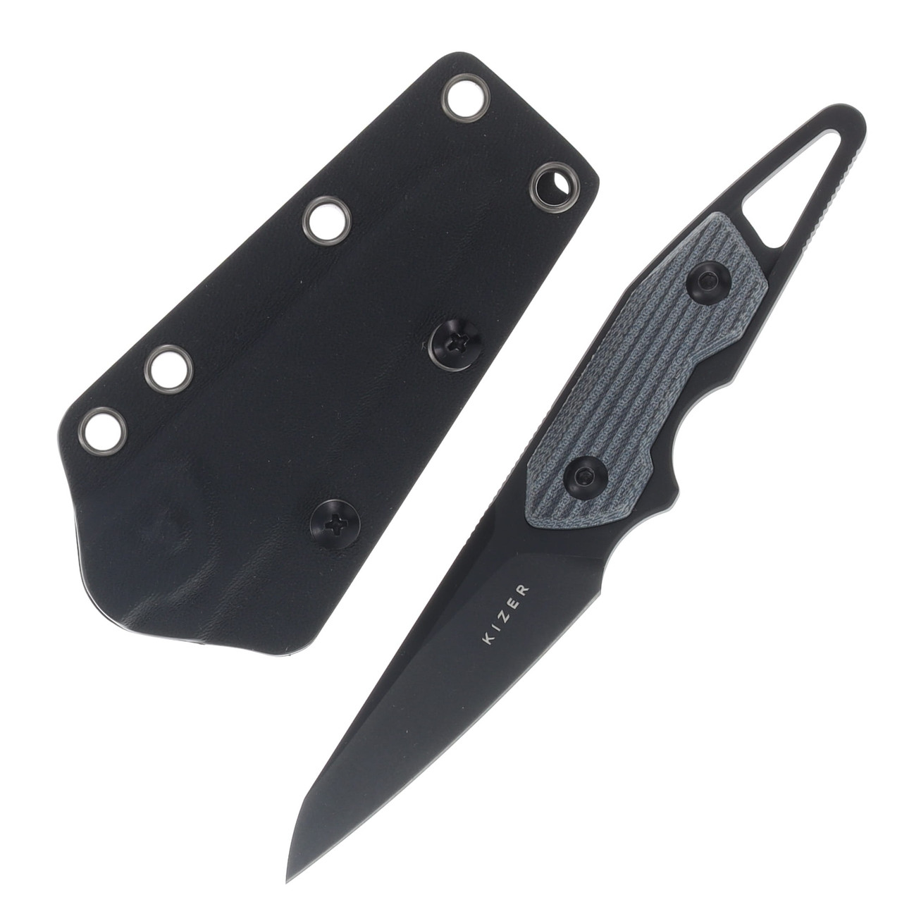 Kizer Cutlery Deckhand 2.95in Stonewashed Sheepsfoot Fixed Blade Knife 1060A1
