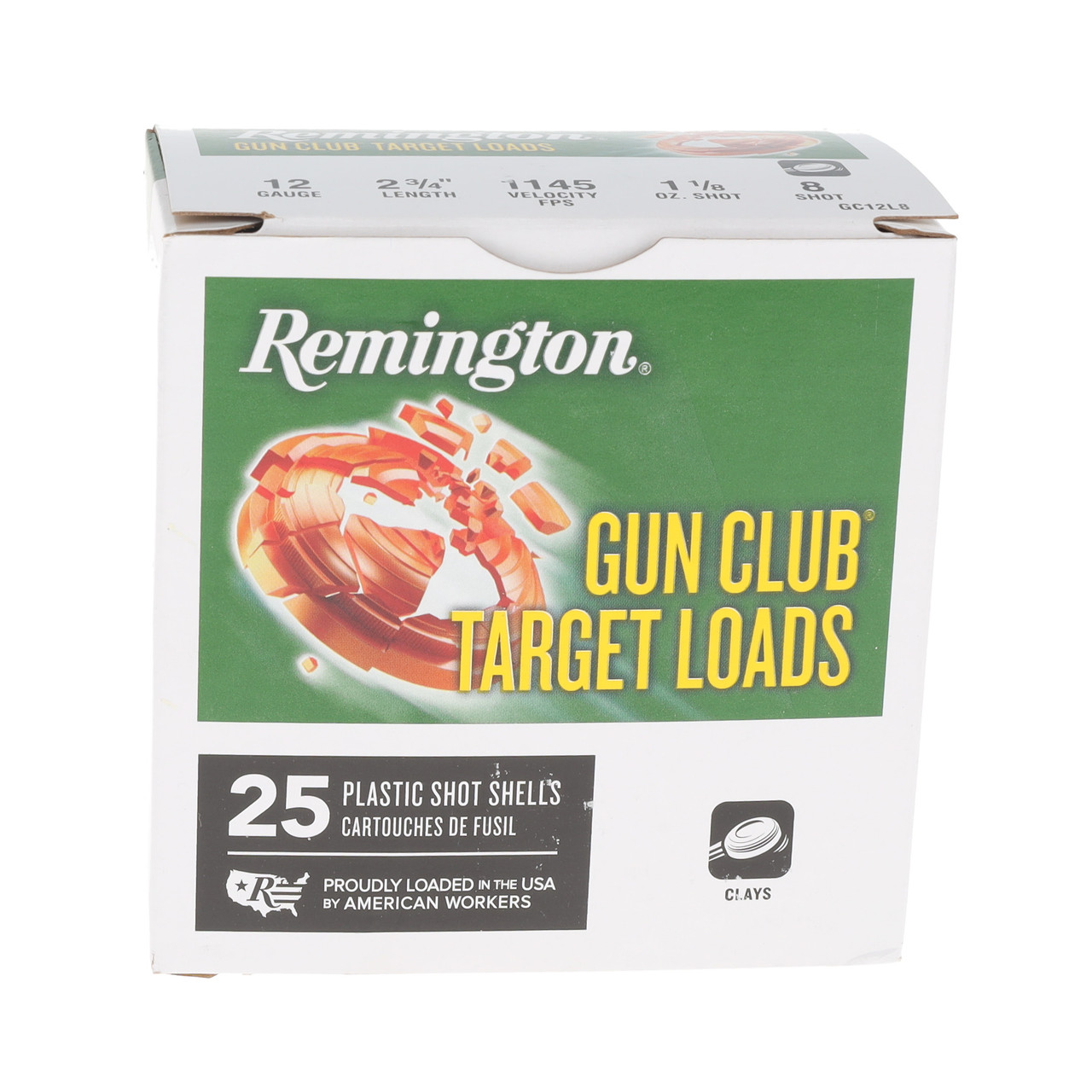 Target Load Remington Gun Club Target Loads 12 Gauge Shotgun 2.75in 25 Rounds ...