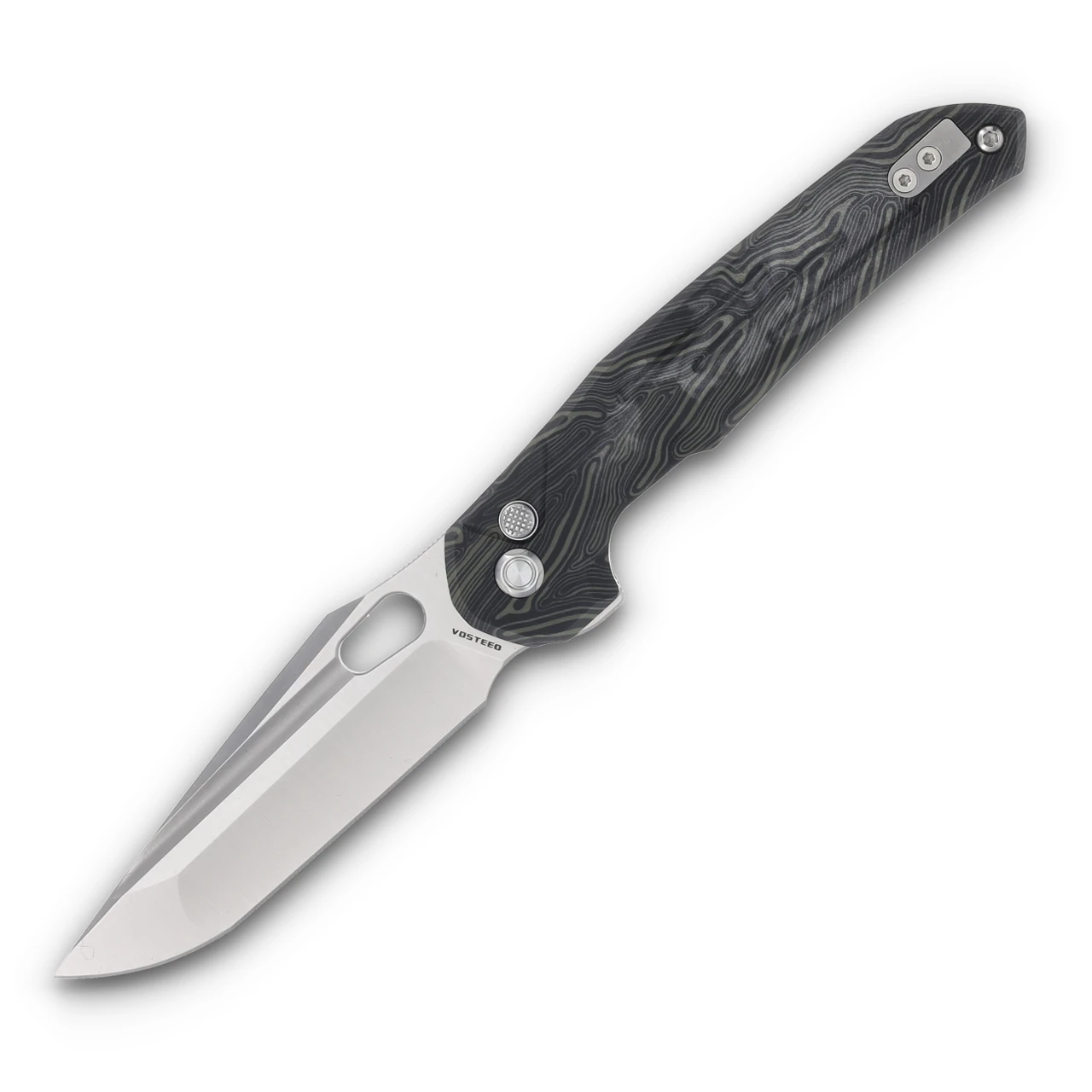 Vosteed Thunderbird 3.48in S35VN Satin Green G10 Tanto Harpoon Trek Lock Knife