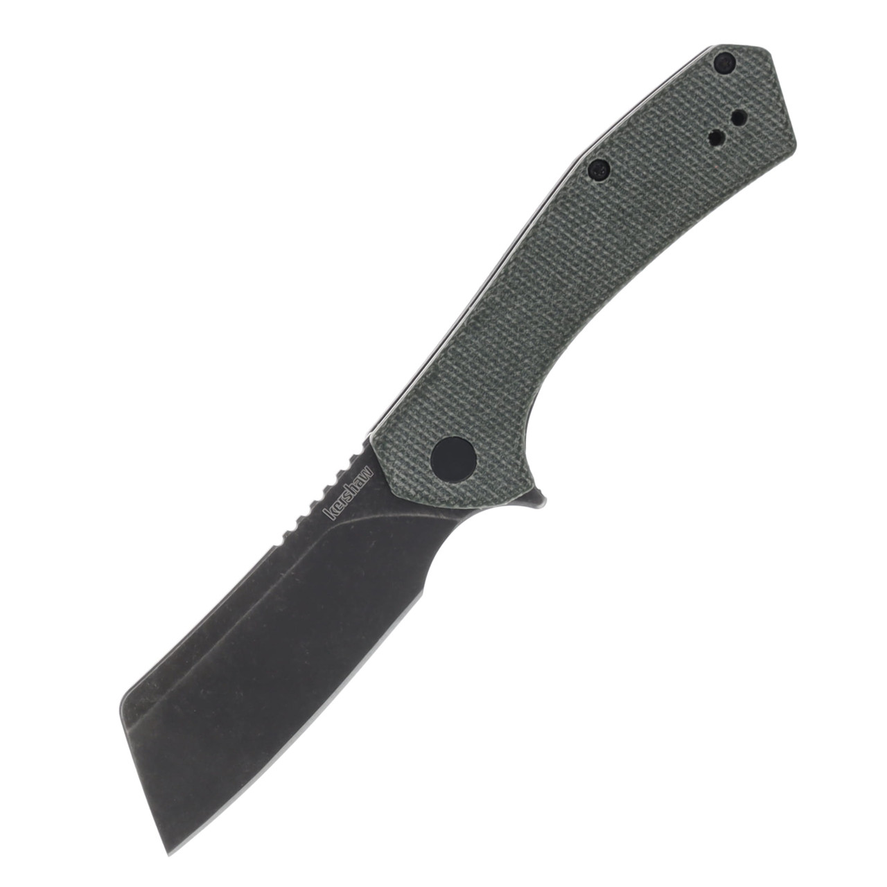 Kershaw Static Green Micarta Handle Blackwash D2 Blade