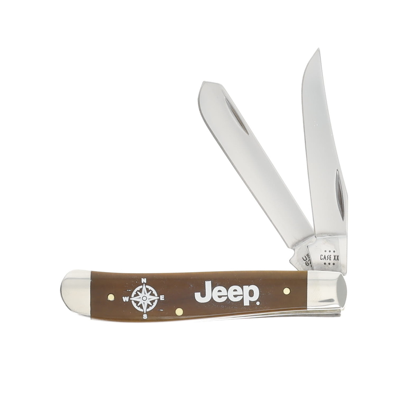 Case XX Jeep Compass Antique Smooth Bone Mini Trapper Folding Knife CA27012
