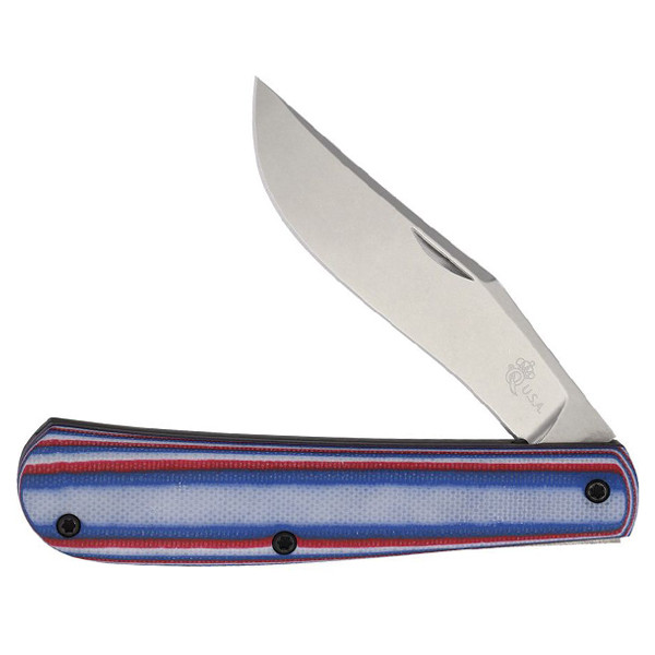Queen U.S.A. Magnacut Slip Joint Folding Knife Red-White-Blue G10 QSJMRWB-G10
