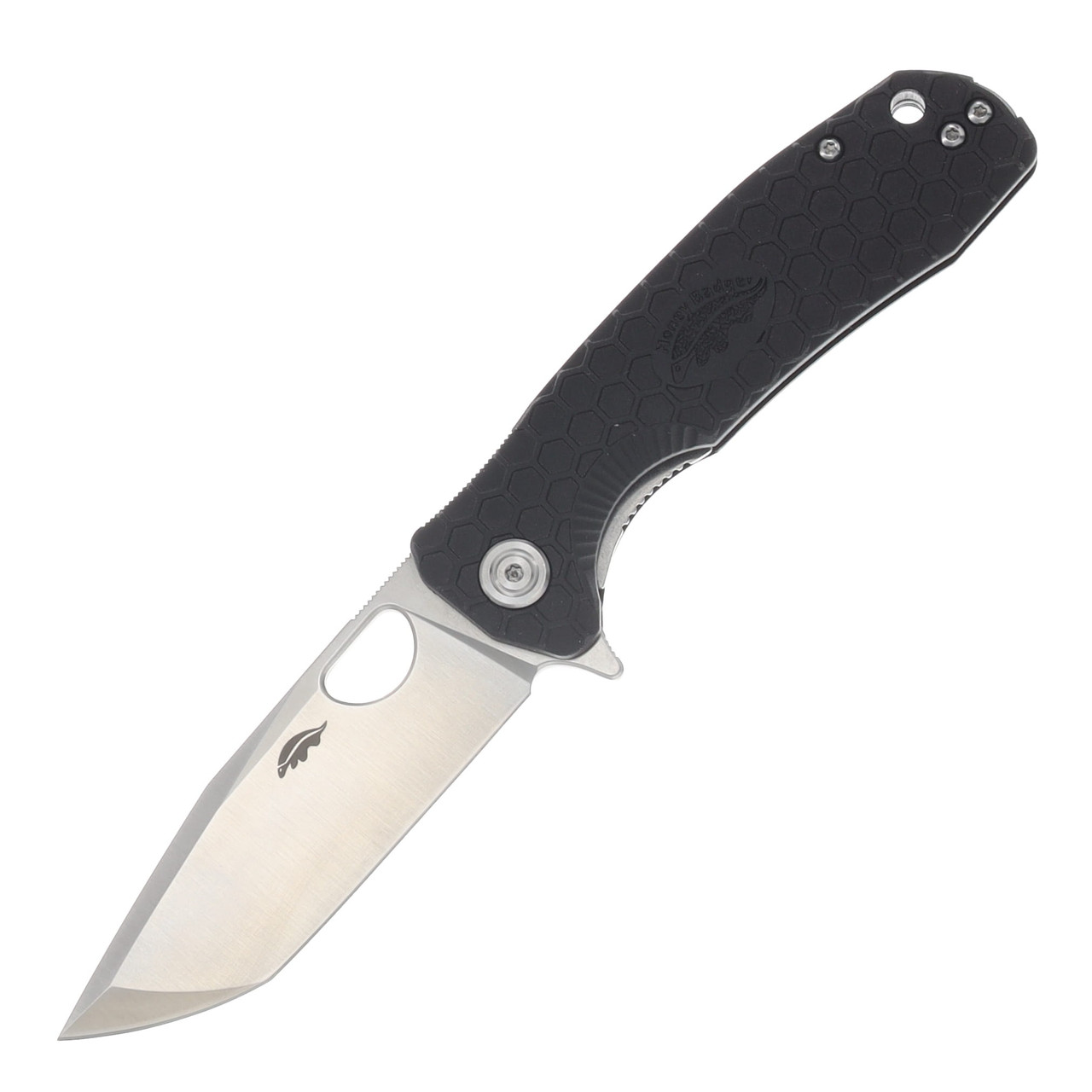 Honey Badger Medium Black FRN Folding Knife 3.19in Satin Tanto Blade HB1731