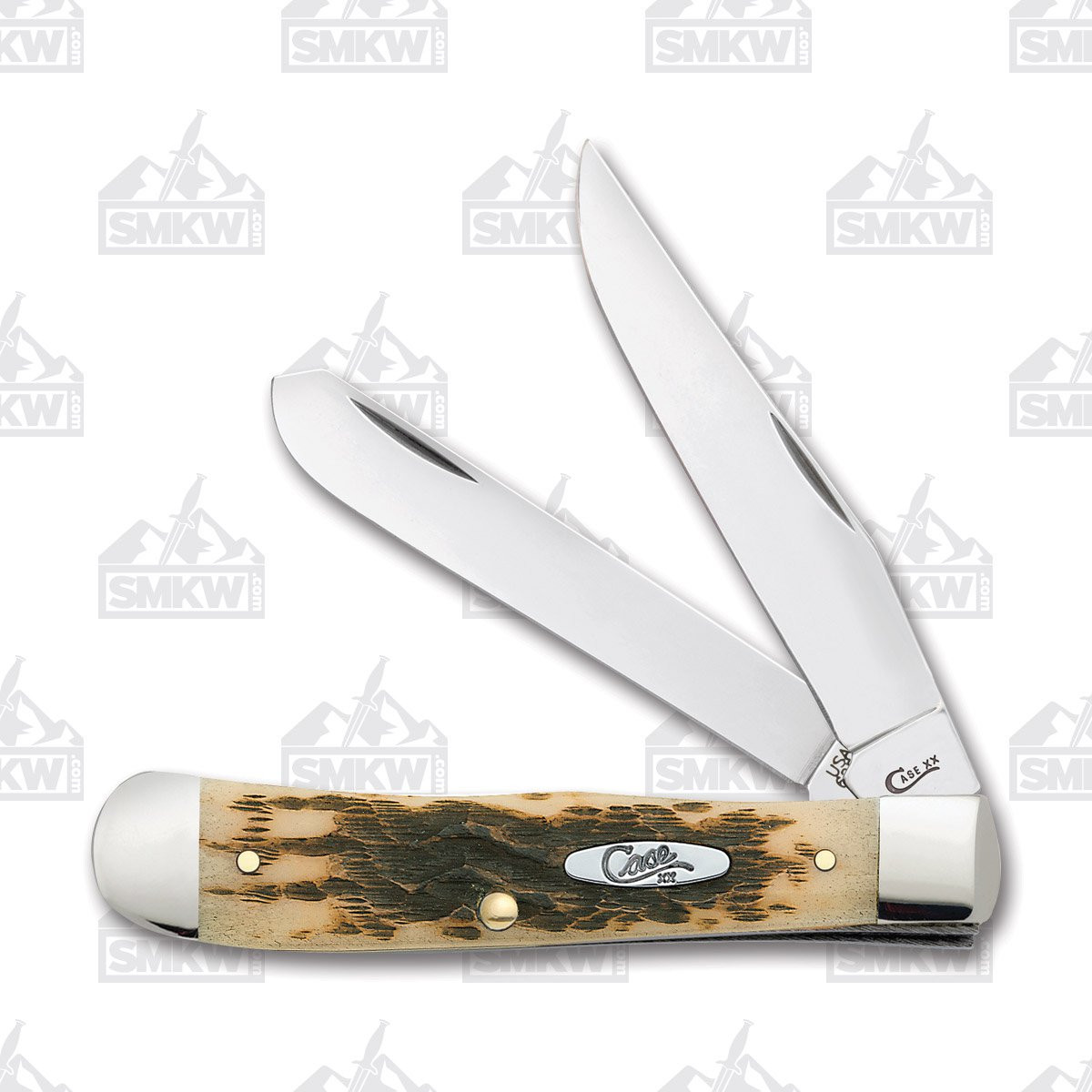 Case Amber Bone Carbon Steel Trapper Folding Knife