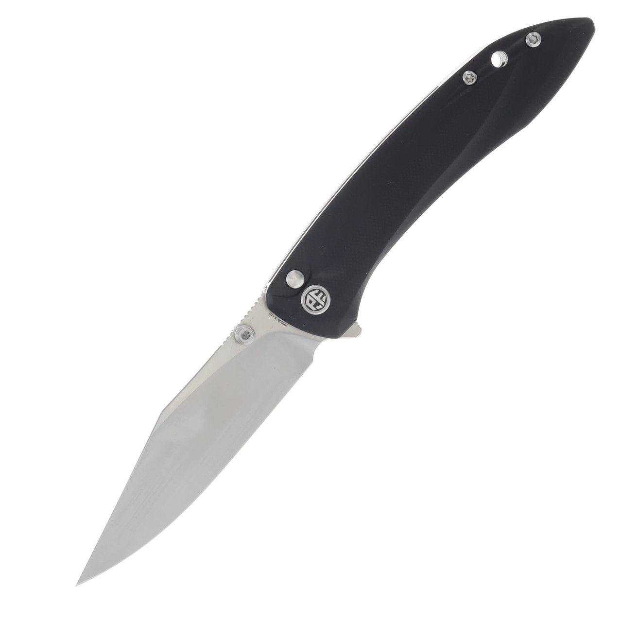 Petrified Fish Grow Black Folding Knife 3.62in Satin Clip Point Blade PFE08DS