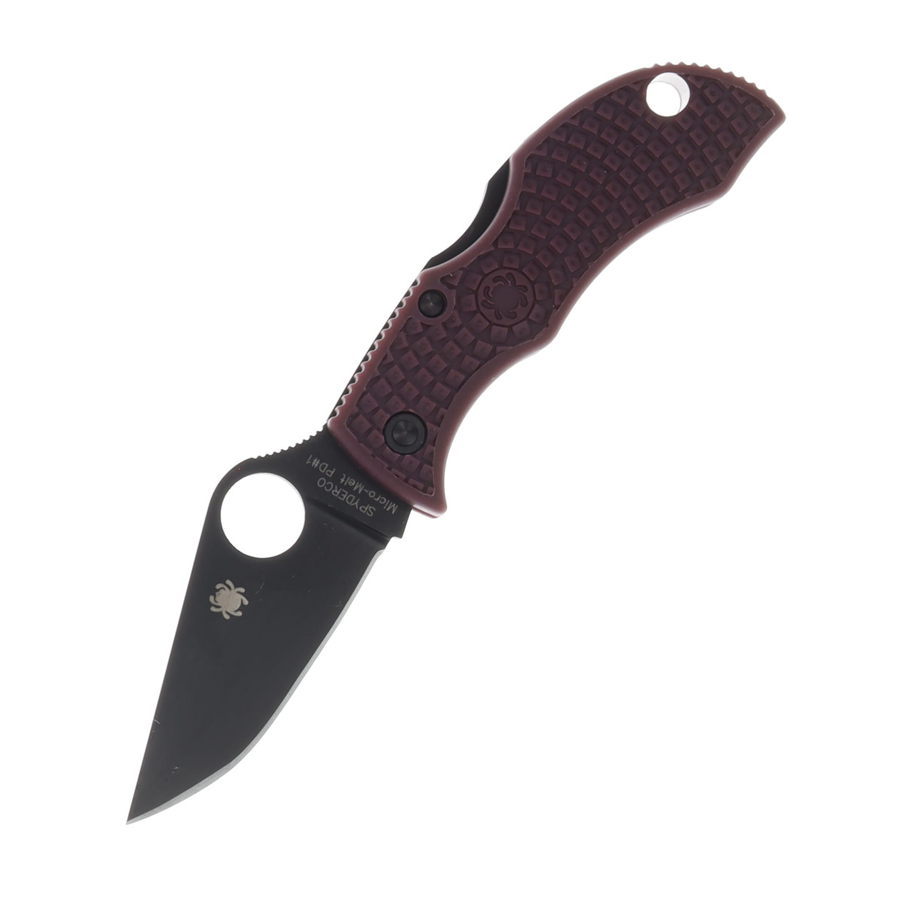 Spyderco Manbug Burgundy Lightweight Micro-Melt PD#1 Black Blade  SPRINT RUN SPMBBGBKP