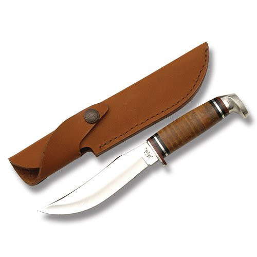 Case XX Stacked Leather Medium Skinner Fixed Blade Knife CA0384