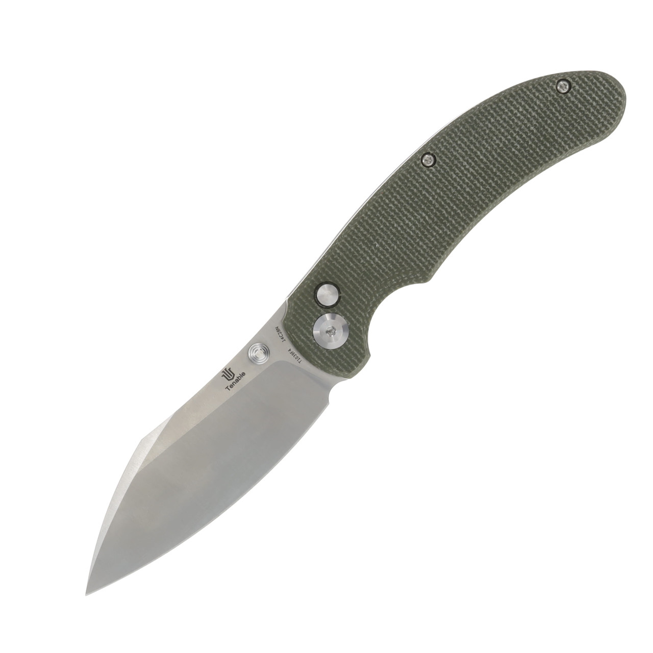 Tenable Nesstreet Folding Knife Green 3.58 Inch Plain Satin Drop Point T1039F4